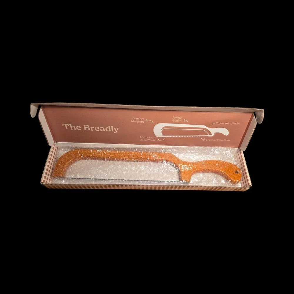 Earthly Bliss Breadly Bread Bow Knife Bamboo Handle &‎ Stainless Steel Blade
